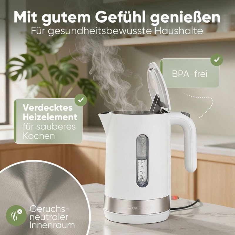 CLATRONIC kettle WK 3840, cordless, 1.8 L, black